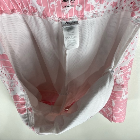 Adidas ClimaCool Floral Print Tennis Golf Athletic Skirt Skort Pink White Size 8 - Picture 5 of 5